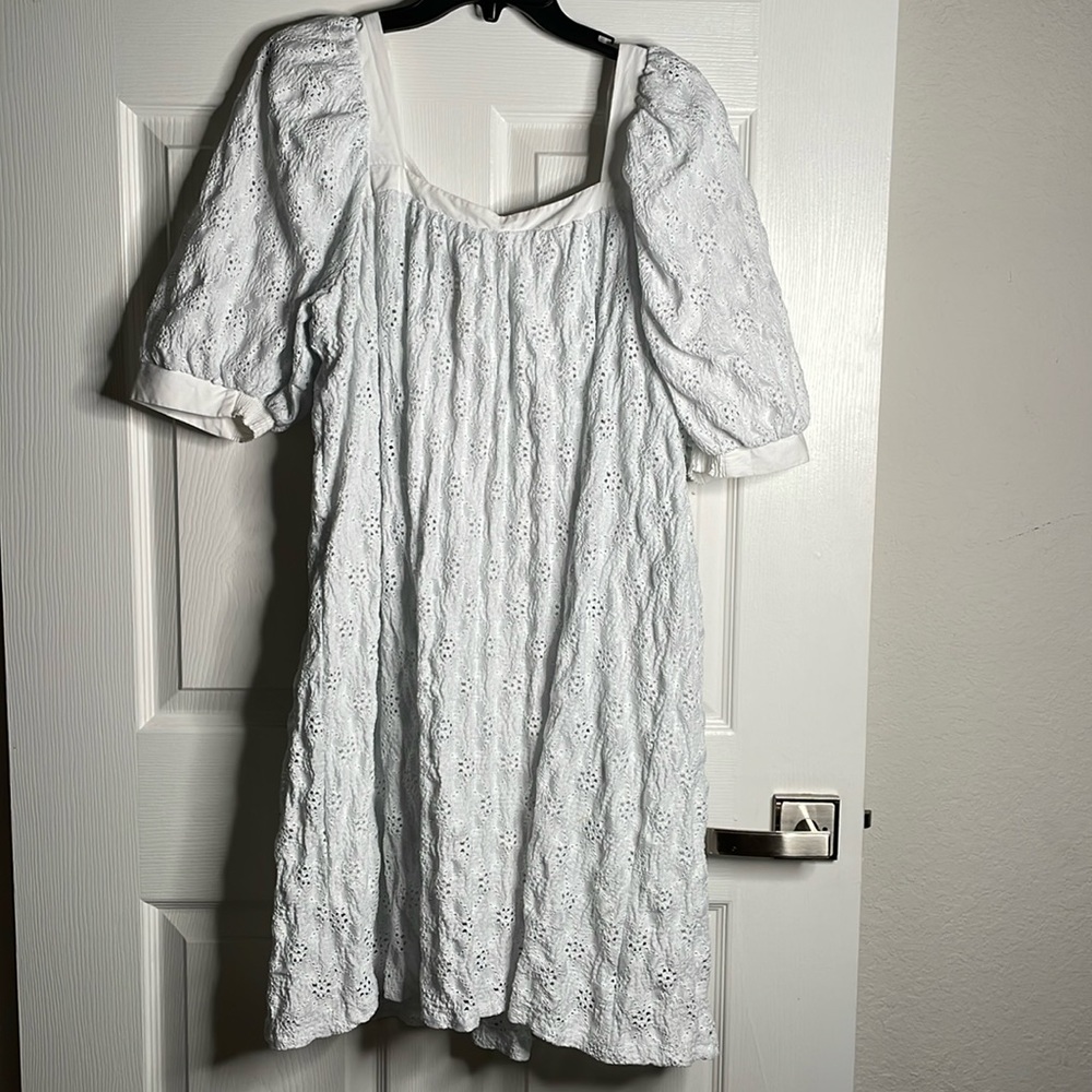 Maeve short sleeve lace midi dress Anthropologie